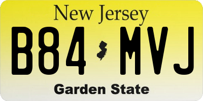 NJ license plate B84MVJ