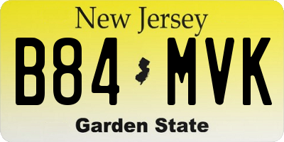 NJ license plate B84MVK