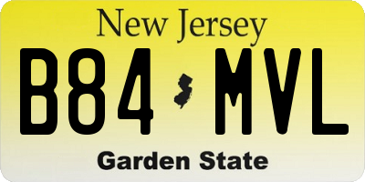 NJ license plate B84MVL
