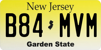 NJ license plate B84MVM