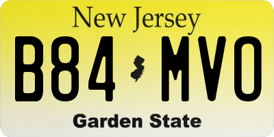 NJ license plate B84MVO