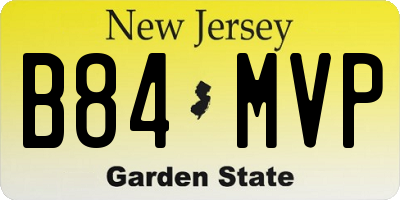NJ license plate B84MVP