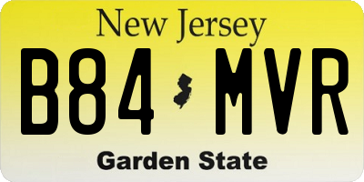 NJ license plate B84MVR