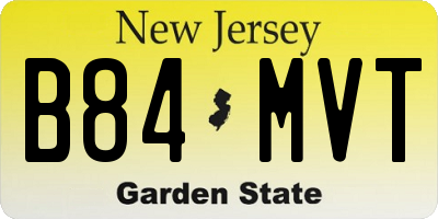 NJ license plate B84MVT