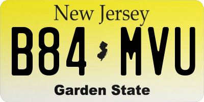 NJ license plate B84MVU