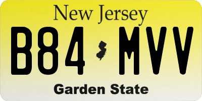 NJ license plate B84MVV