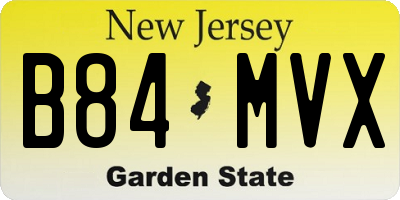 NJ license plate B84MVX