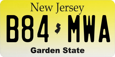 NJ license plate B84MWA