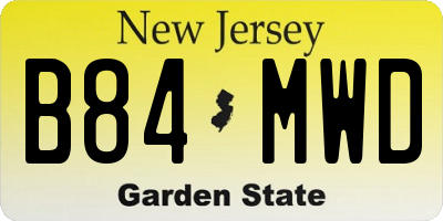 NJ license plate B84MWD