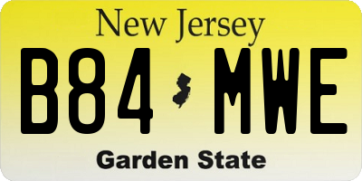 NJ license plate B84MWE