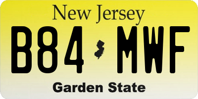 NJ license plate B84MWF