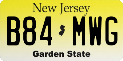 NJ license plate B84MWG