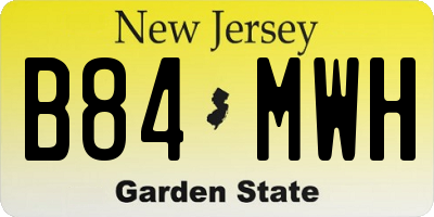 NJ license plate B84MWH