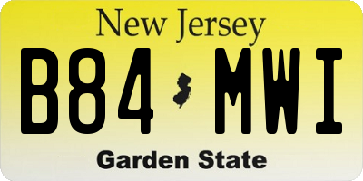 NJ license plate B84MWI