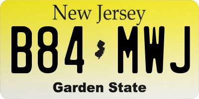 NJ license plate B84MWJ