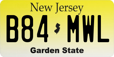 NJ license plate B84MWL