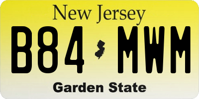NJ license plate B84MWM