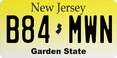 NJ license plate B84MWN