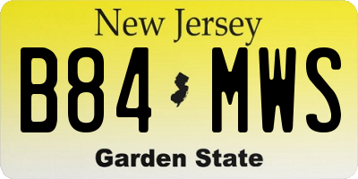 NJ license plate B84MWS