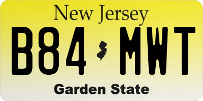 NJ license plate B84MWT