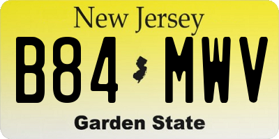 NJ license plate B84MWV