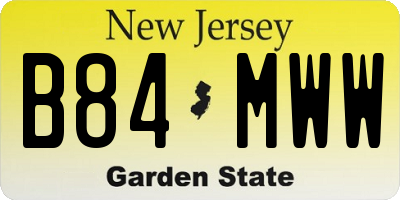NJ license plate B84MWW