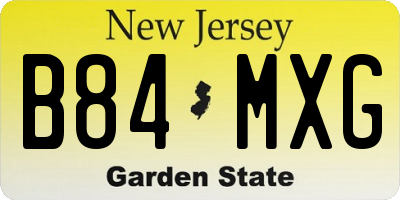 NJ license plate B84MXG