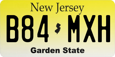 NJ license plate B84MXH