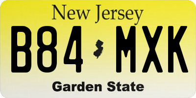 NJ license plate B84MXK