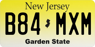 NJ license plate B84MXM
