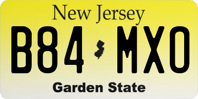 NJ license plate B84MXO