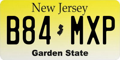 NJ license plate B84MXP