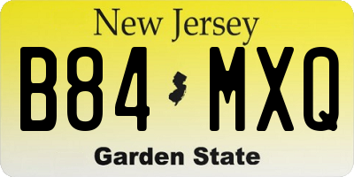 NJ license plate B84MXQ
