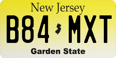 NJ license plate B84MXT