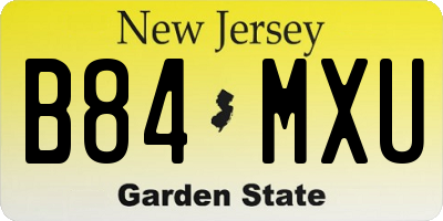NJ license plate B84MXU