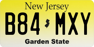 NJ license plate B84MXY