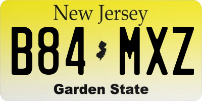 NJ license plate B84MXZ