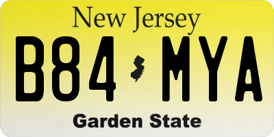 NJ license plate B84MYA