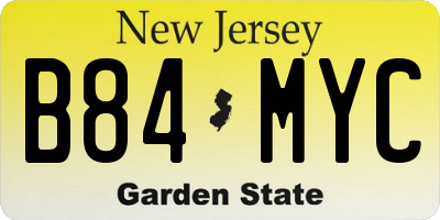 NJ license plate B84MYC