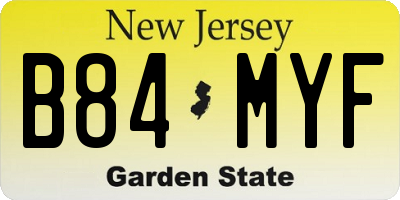 NJ license plate B84MYF