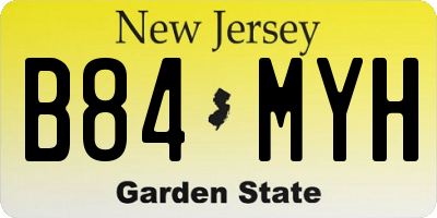 NJ license plate B84MYH