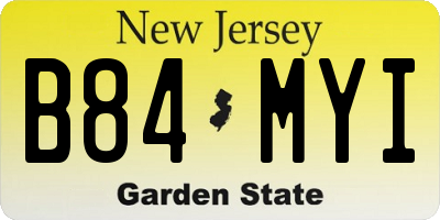 NJ license plate B84MYI