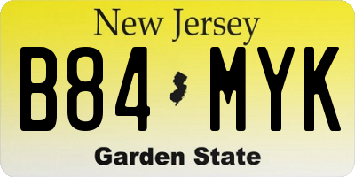 NJ license plate B84MYK