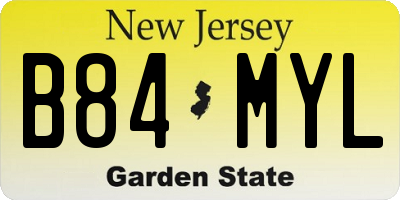 NJ license plate B84MYL