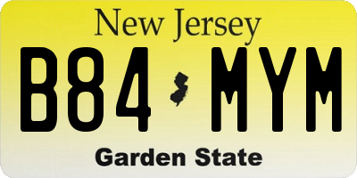 NJ license plate B84MYM