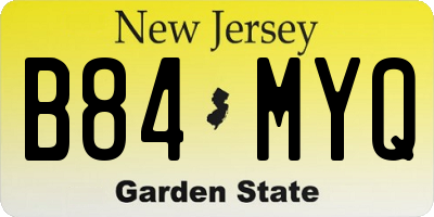 NJ license plate B84MYQ