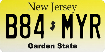 NJ license plate B84MYR
