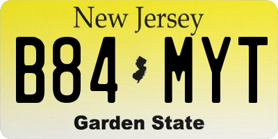 NJ license plate B84MYT