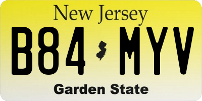 NJ license plate B84MYV
