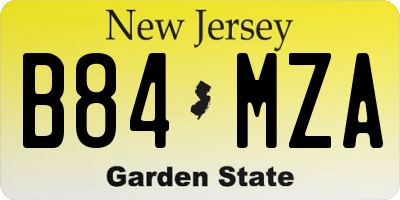 NJ license plate B84MZA